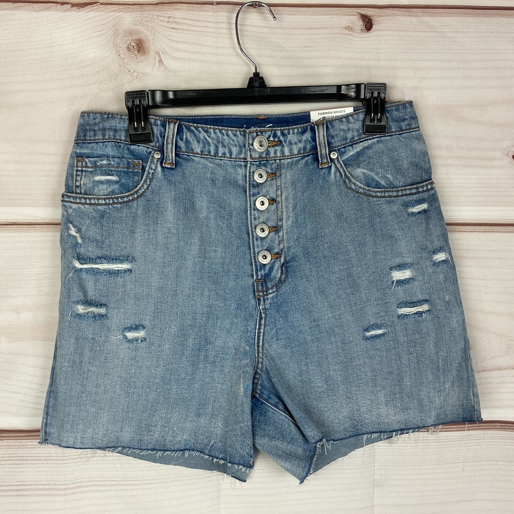 INC Concepts Shorts Women 10 High Rise Jean Distressed Denim Medium Wash Cut Off